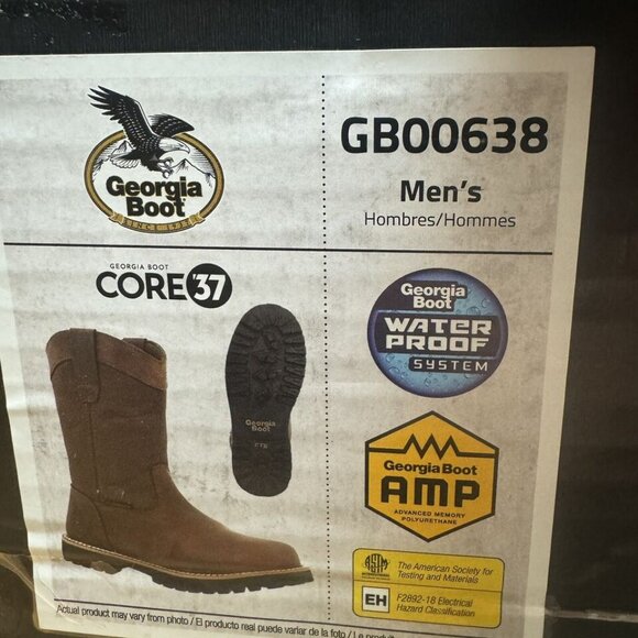 Georgia Boot Men's Core 37 Waterproof Work Boot Brown Size 10.5M - Picture 6 of 7